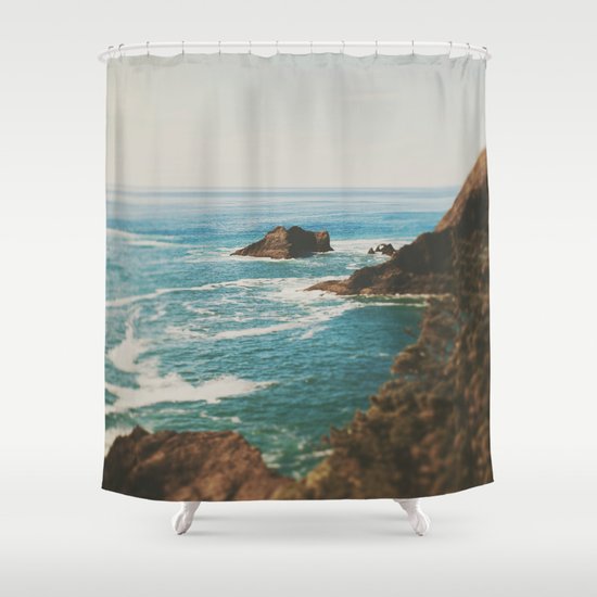 Oregon Coast shower curtain by Leah Flores at Society6